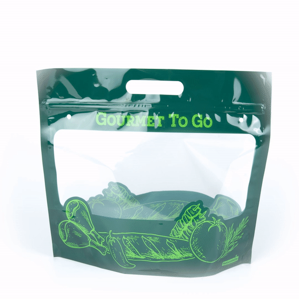Eco-Friendly Green Plastic Rotisserie Chicken Bags - Hot Food Storage Bags (12.75