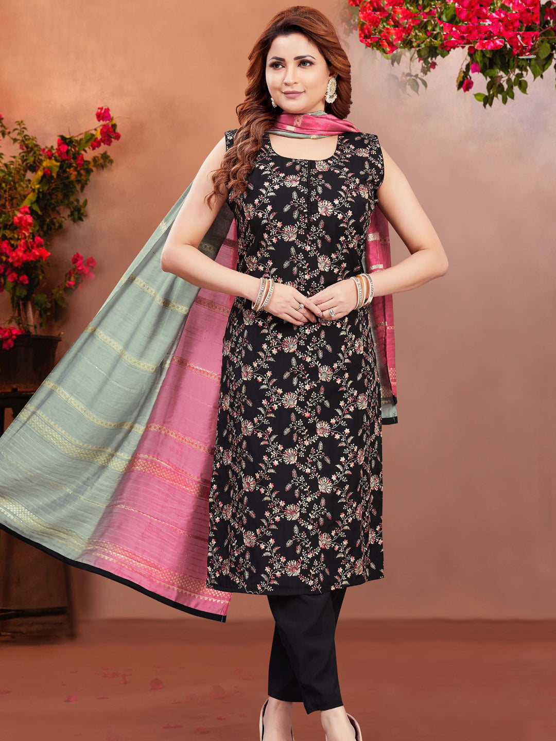Trendy Black Designer Pant Suit with Embroidery - Elegant Women's Formal Wear for Office, Parties & Special Occasions
