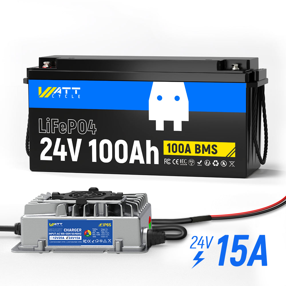 24V 100Ah LiFePO4 Lithium Battery - Deep Cycle Solar Power Storage for RV, Marine, Off-Grid & Solar Systems | Long Lasting & Lightweight Energy Solution