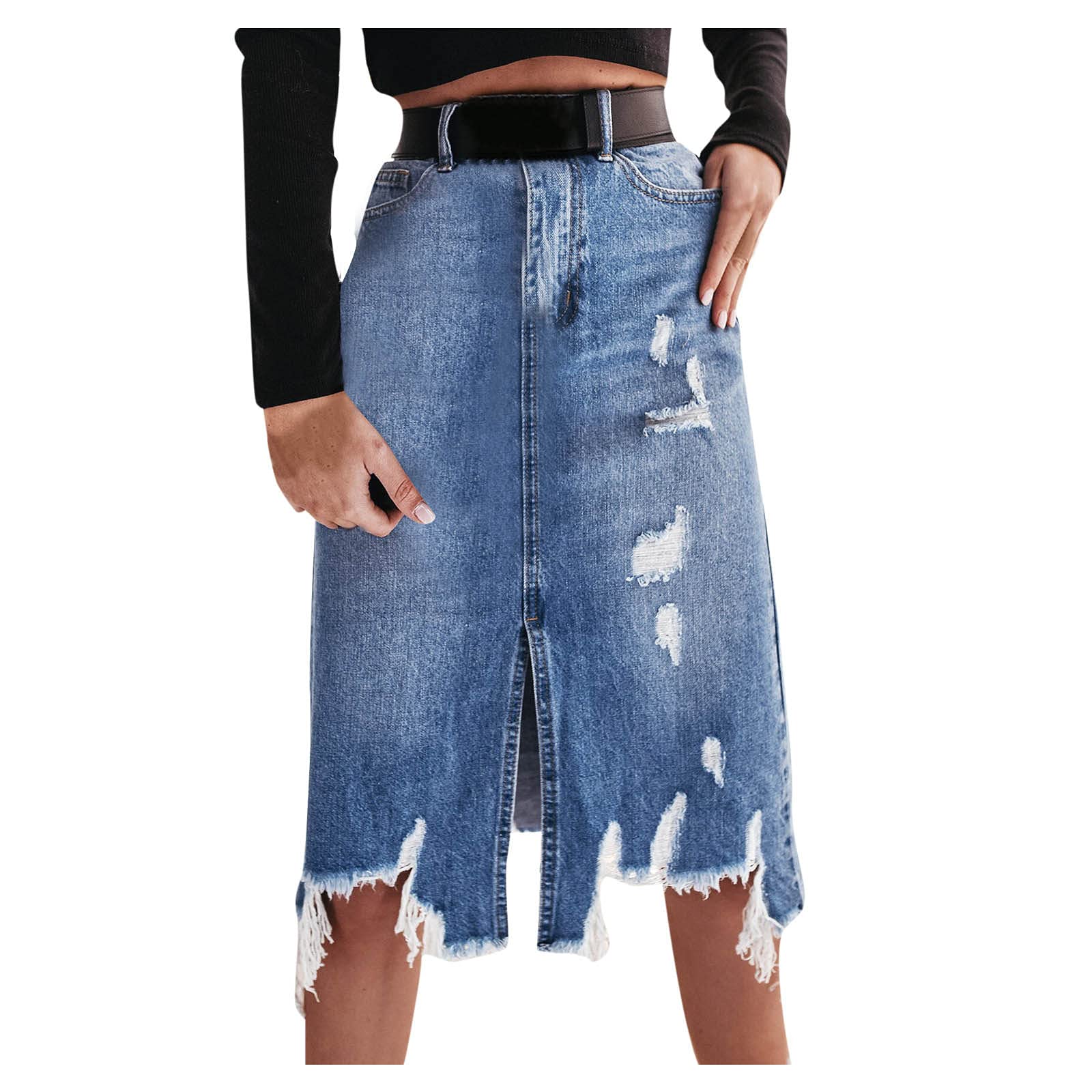 Sexy High Waist Denim A-Line Mini Skirt for Women - Stretchy Short Jean Skirt with Casual & Swimwear Style - Perfect for Beach, Pool Party, Dating and Summer Outfits