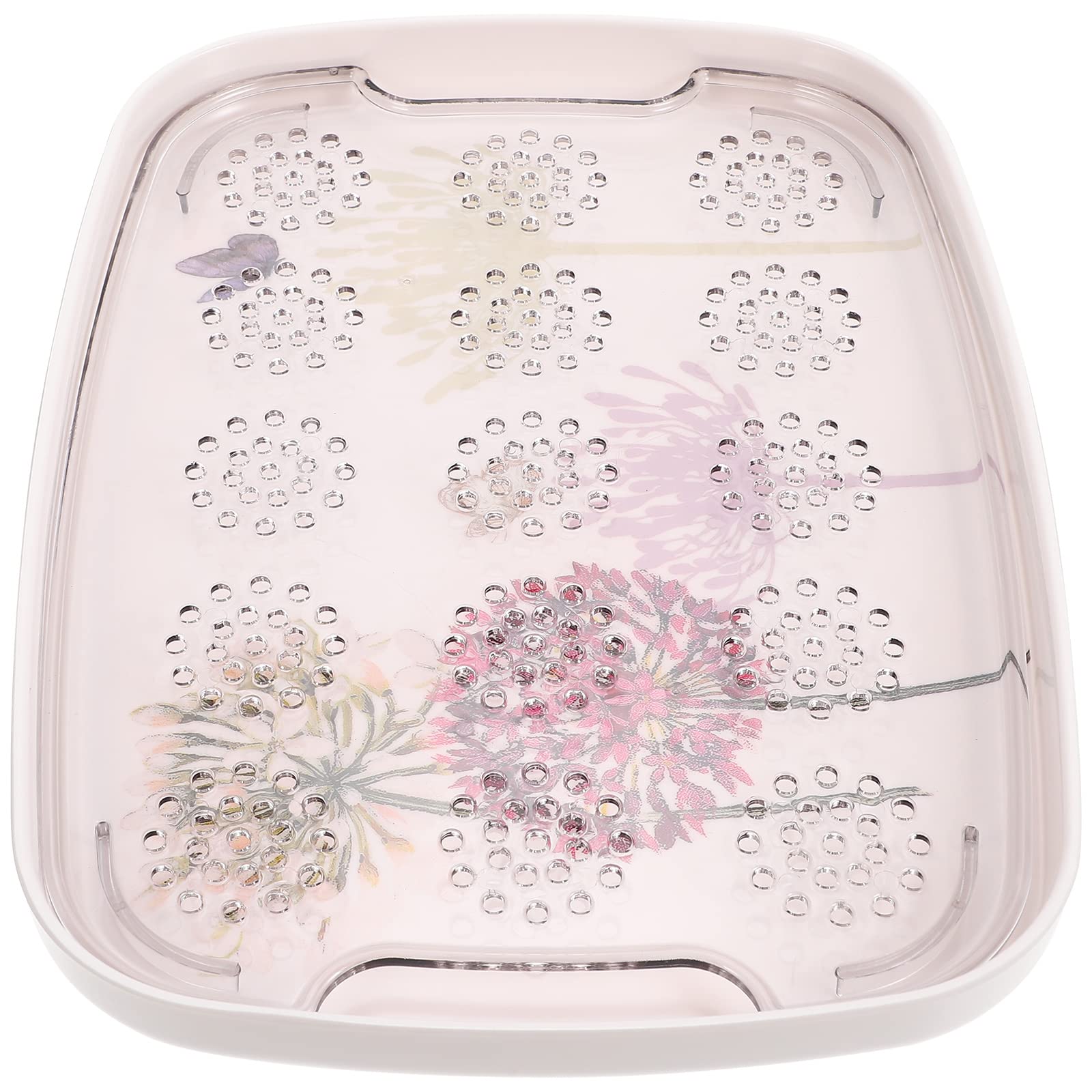 LUOZZY Dual-Layer Drain Tray - Tea Cup Drying Rack, Fruit Storage Tray, Decorative Serving Tray for Kitchen Countertop - Perfect for Drying Dishes, Organizing Fruits, and Stylish Serving (B)