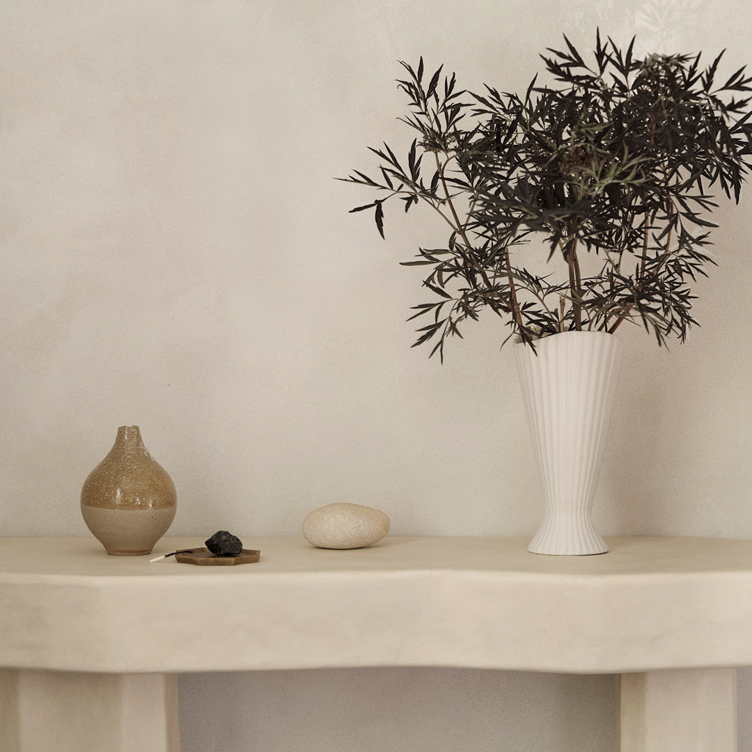 Ferm Living Kurinu Fountain Vase - Modern Ceramic Water Fountain for Home Decor | Indoor Tabletop Fountain for Living Room, Bedroom & Office Relaxation