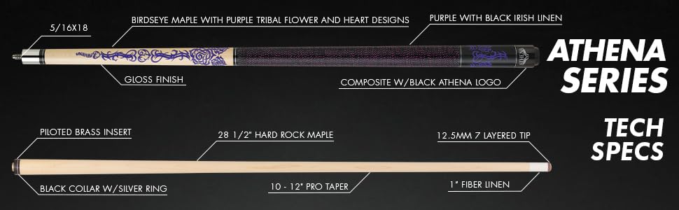 Athena ATH31 Tribal Key Pool Cue Stick - Professional Billiard Accessory for Players & Collectors | Perfect for Home Game Rooms, Bars, and Pool Halls