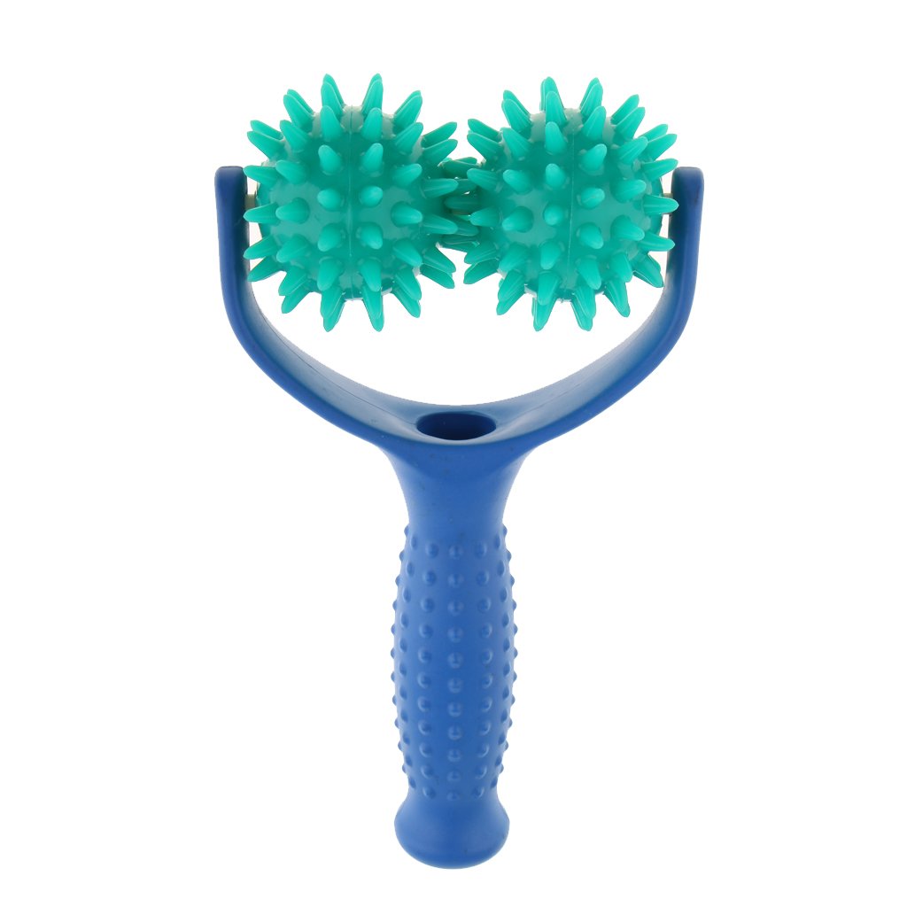 2PCS Spiky Massage Balls with Handle - Deep Tissue Muscle Relaxation for Back, Neck & Shoulder Pain Relief - Perfect for Home, Gym & Office Use - Self Massage Roller for Athletes & Desk Workers