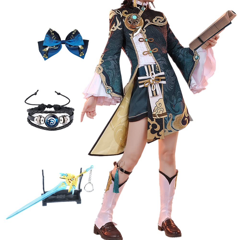 Genshin Impact Xingqiu Cosplay Costume Outfit with Wig - Full Set Anime Cosplay for Halloween, Carnival, Christmas & Conventions - Perfect for Cosplay Shows, Themed Parties & Anime Events