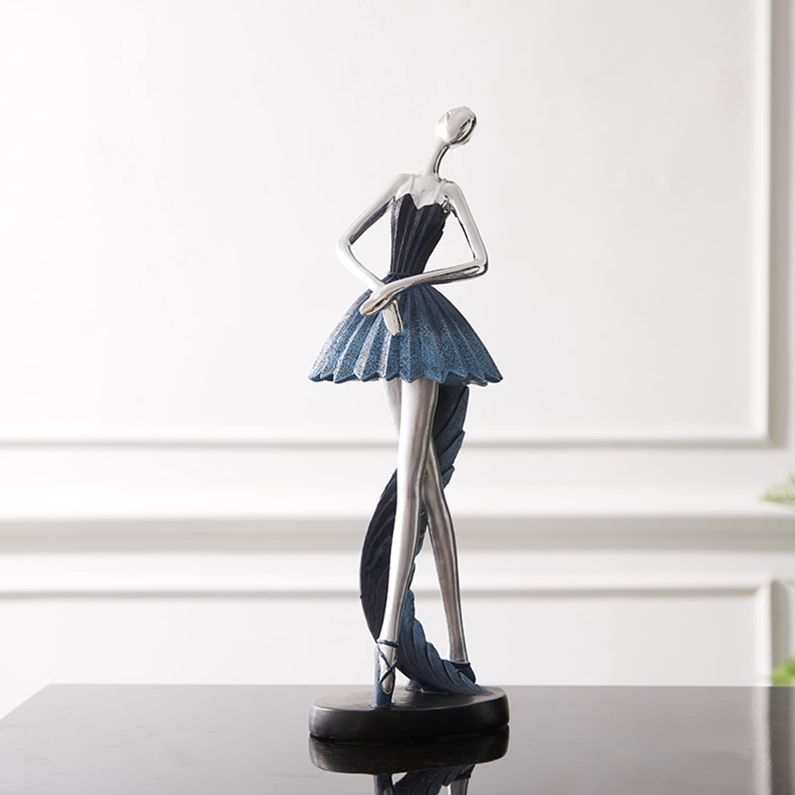 Elegant Ballerina Statue Sculpture - Modern Resin Ballet Dancer Figurine for Girls Room Decor, Home Decoration, and Gift Giving | Perfect for Bedroom, Living Room, and Dance Studio Display