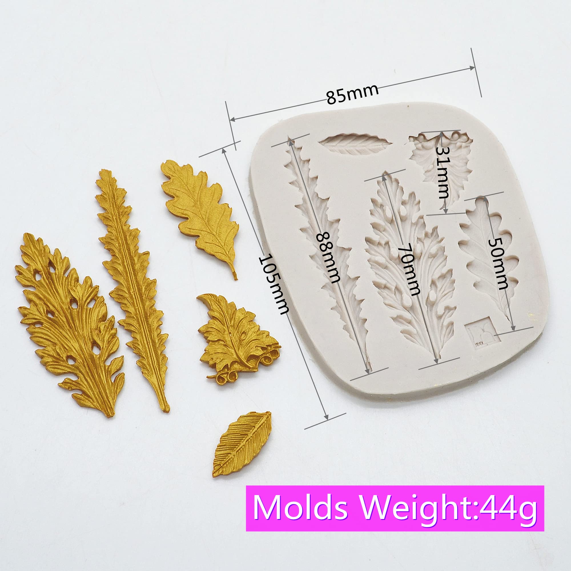 Koogel Tree Leaf Silicone Mold - DIY Resin, Cake, Fondant & Clay Molds for Baking, Soap Making & Home Decor - Leaf Shape Silicone Molds for Crafts, Candles & DIY Projects
