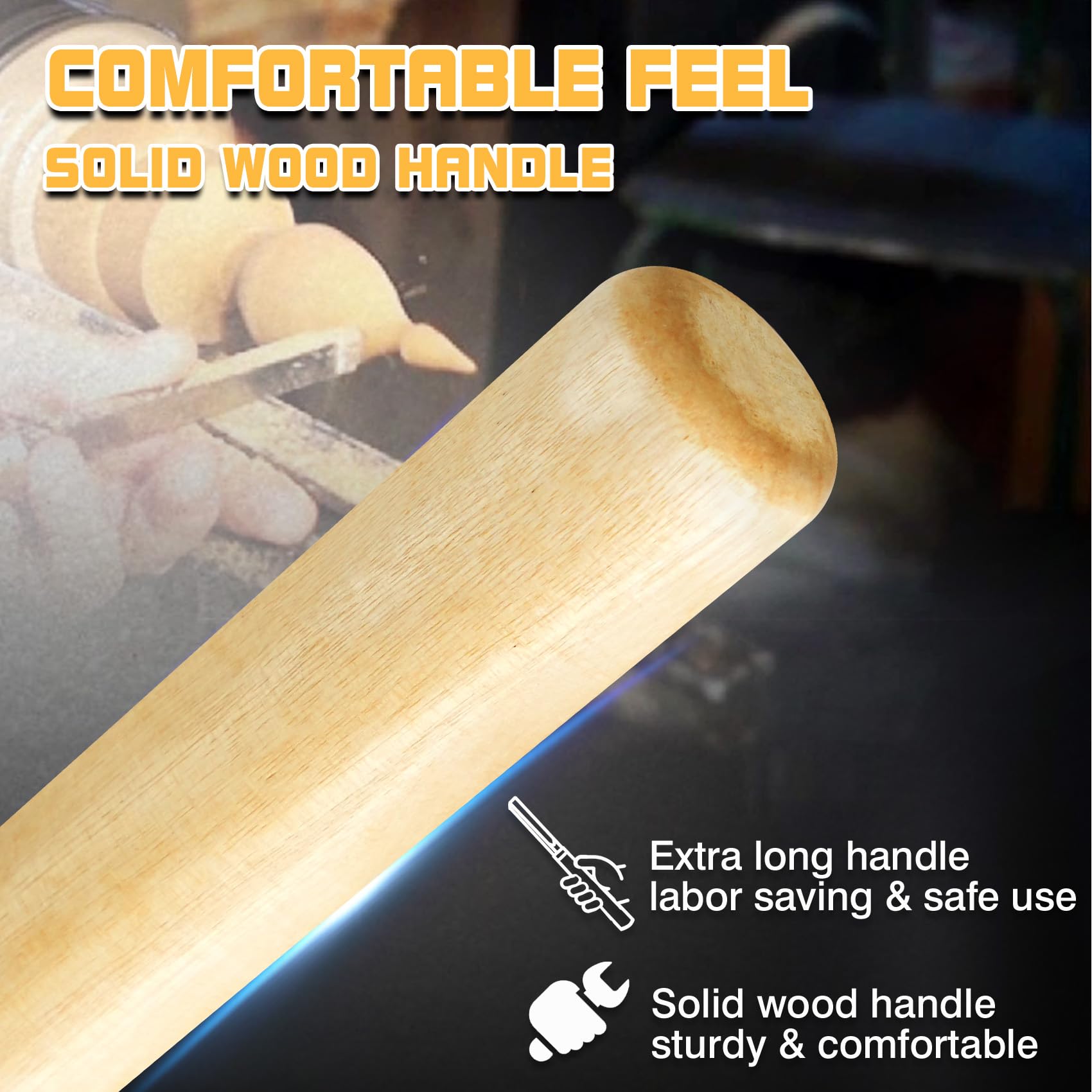 8-Piece Wood Lathe Chisel Set - Professional & Beginner Woodworking Tools for Turning, Carving & Shaping - Perfect for DIY Projects, Furniture Making & Crafting