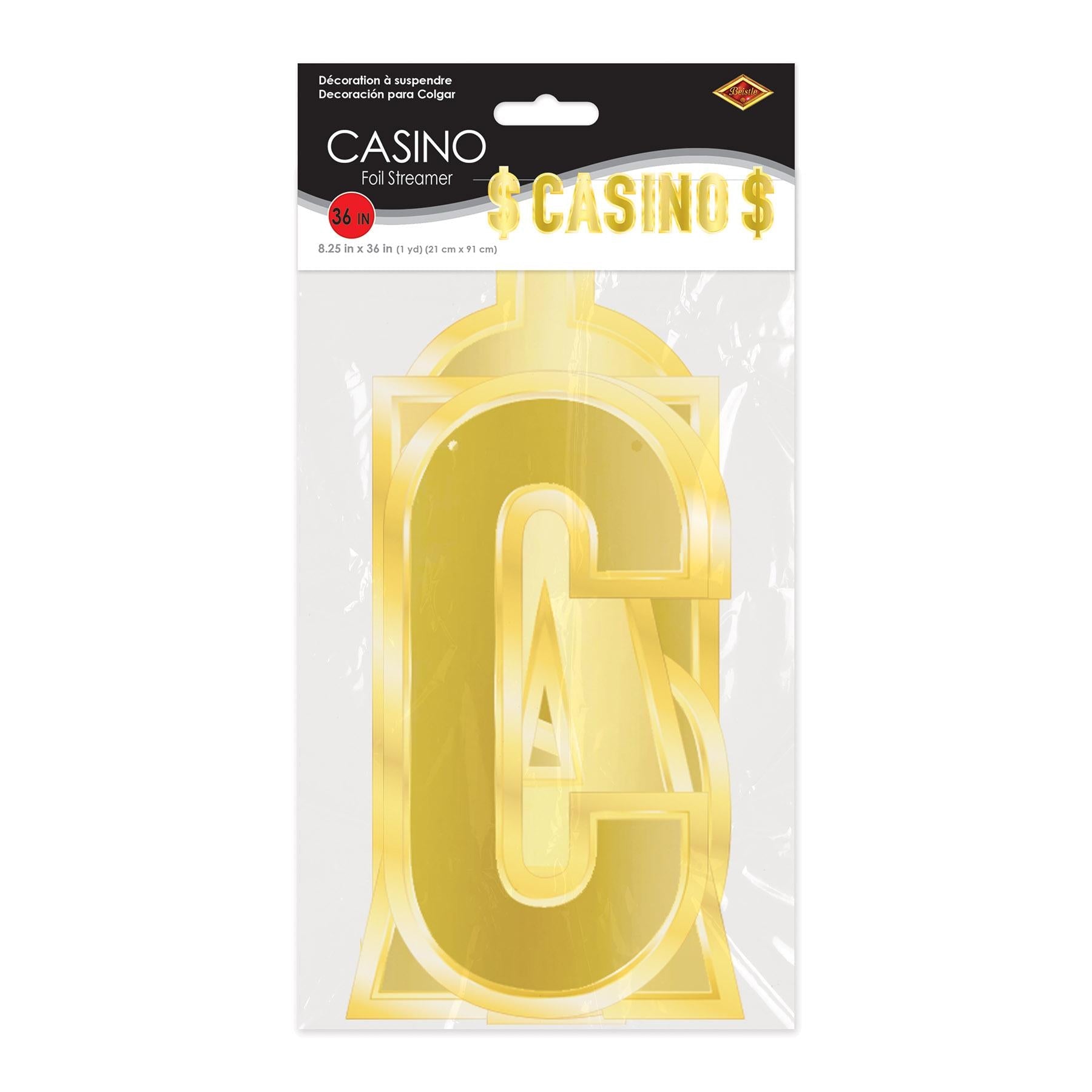 12 Pack Beistle Foil Casino Party Streamers - Gold & Silver Decorations for Casino Night, Birthday, Bachelorette Party & Special Events