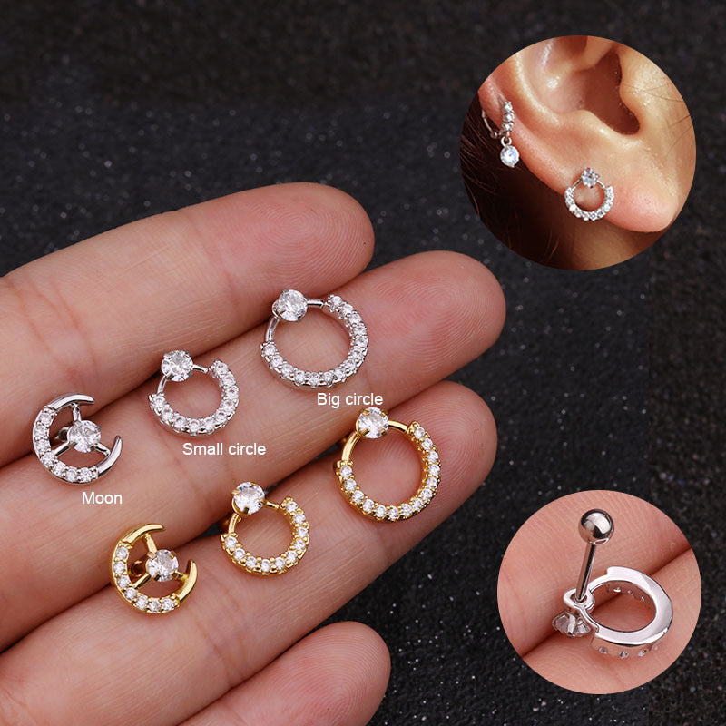 20G Cartilage Tiny Stud Hoop Earrings for Women | HSPJ1907 | Minimalist Piercing Jewelry for Everyday Wear & Gifting