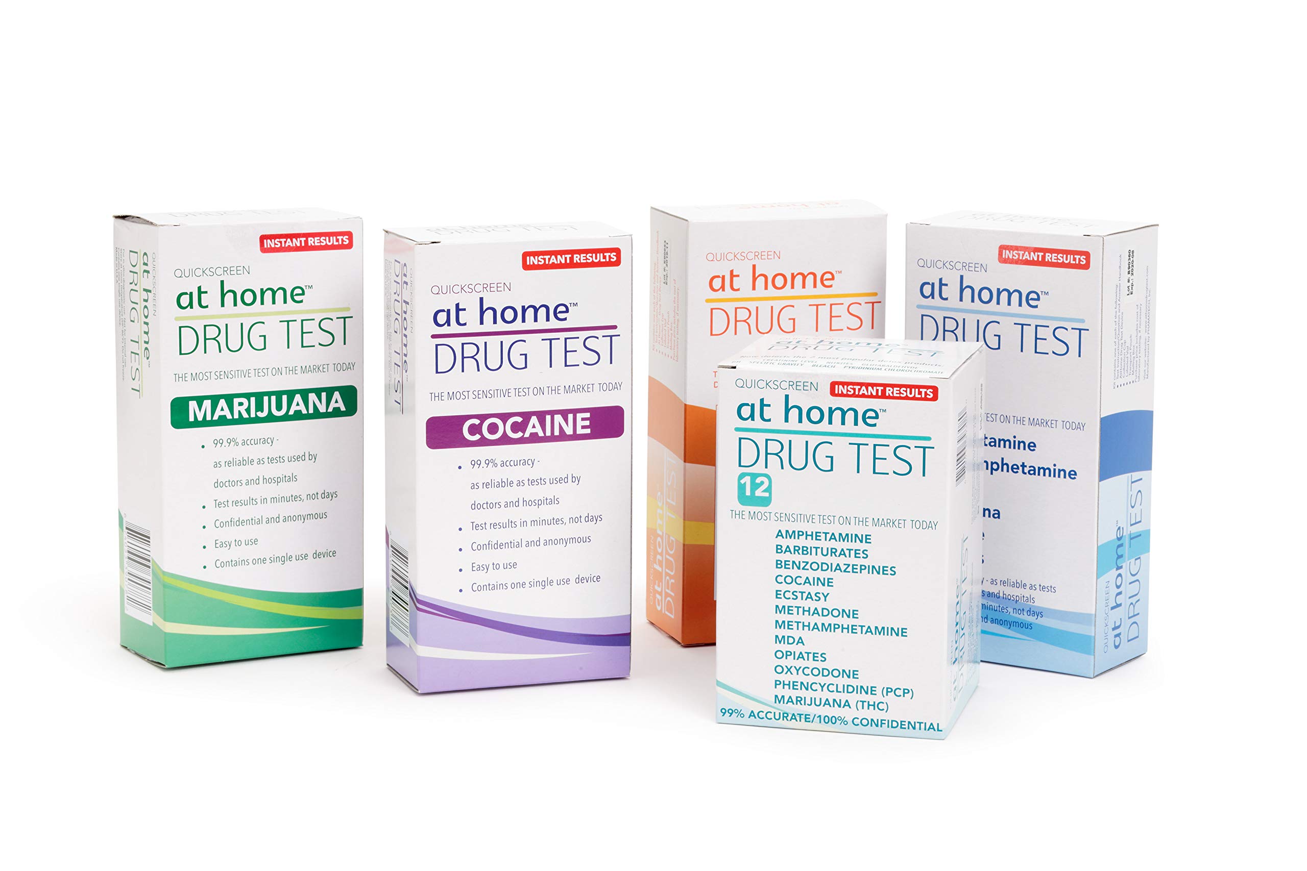 At Home Drug Test Kit - 5 Panel Multi-Drug Screening for THC, Cocaine, Opiates, Amphetamines & More | Fast & Accurate Results for Personal or Workplace Testing