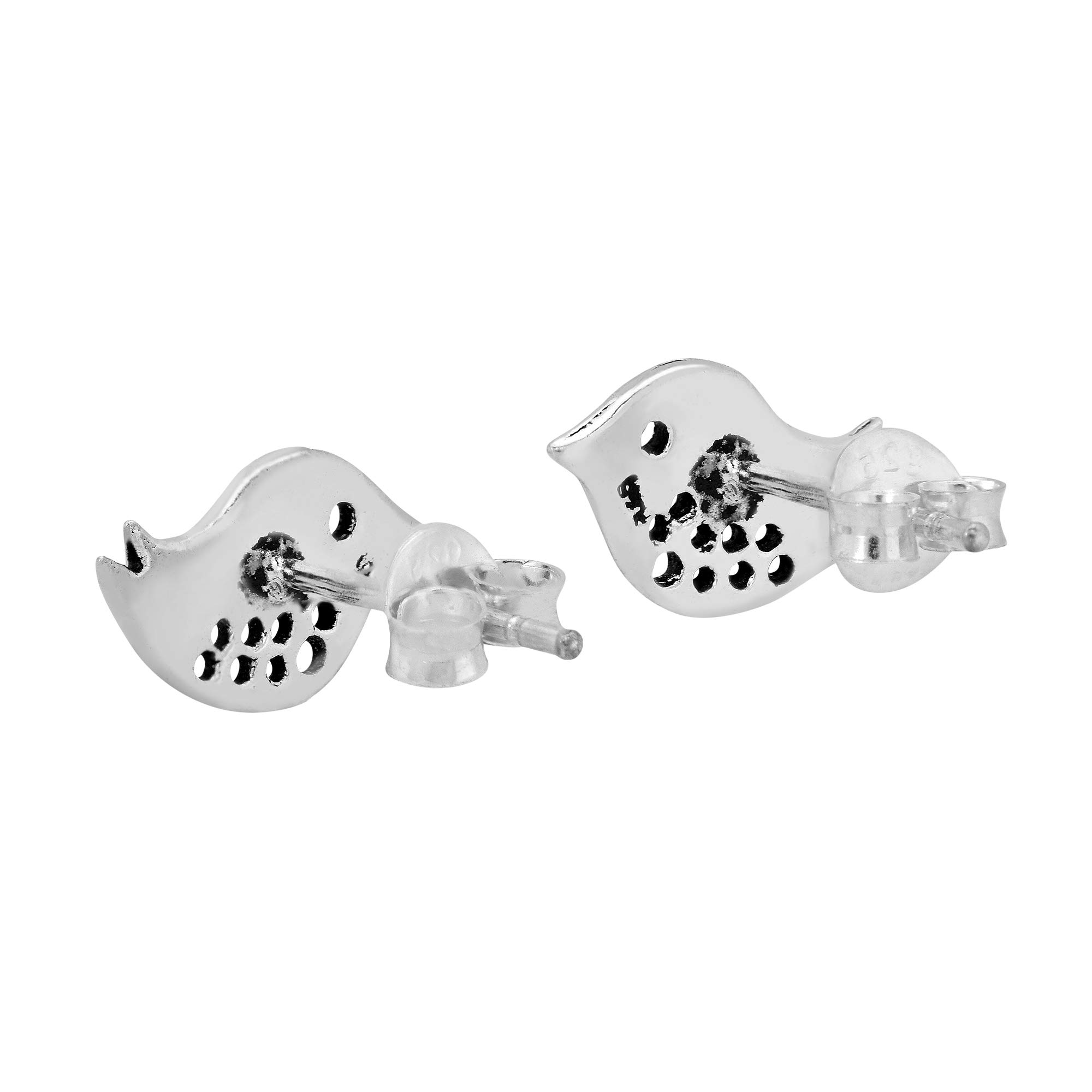 AeraVida Romantic Lovebirds Sterling Silver Stud Earrings for Women | Cute Animal Jewelry | Trendy Gift for Daughter, Girlfriend, Wife | Perfect for Valentine's Day, Anniversary & Everyday Wear