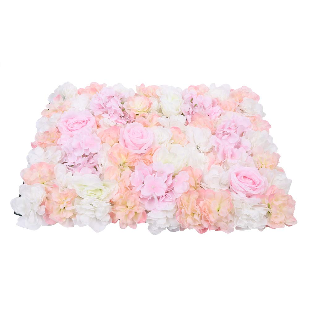 10pcs Artificial Silk Rose Flower Wall Panels - 24