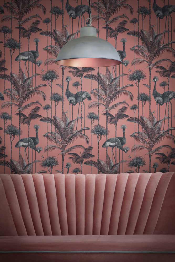 Divine Savages Crane Fonda Coral Wallpaper - Premium Peel & Stick Wallpaper for Bedroom, Living Room, Nursery Decor | Easy to Install Removable Wallpaper for Home & Office