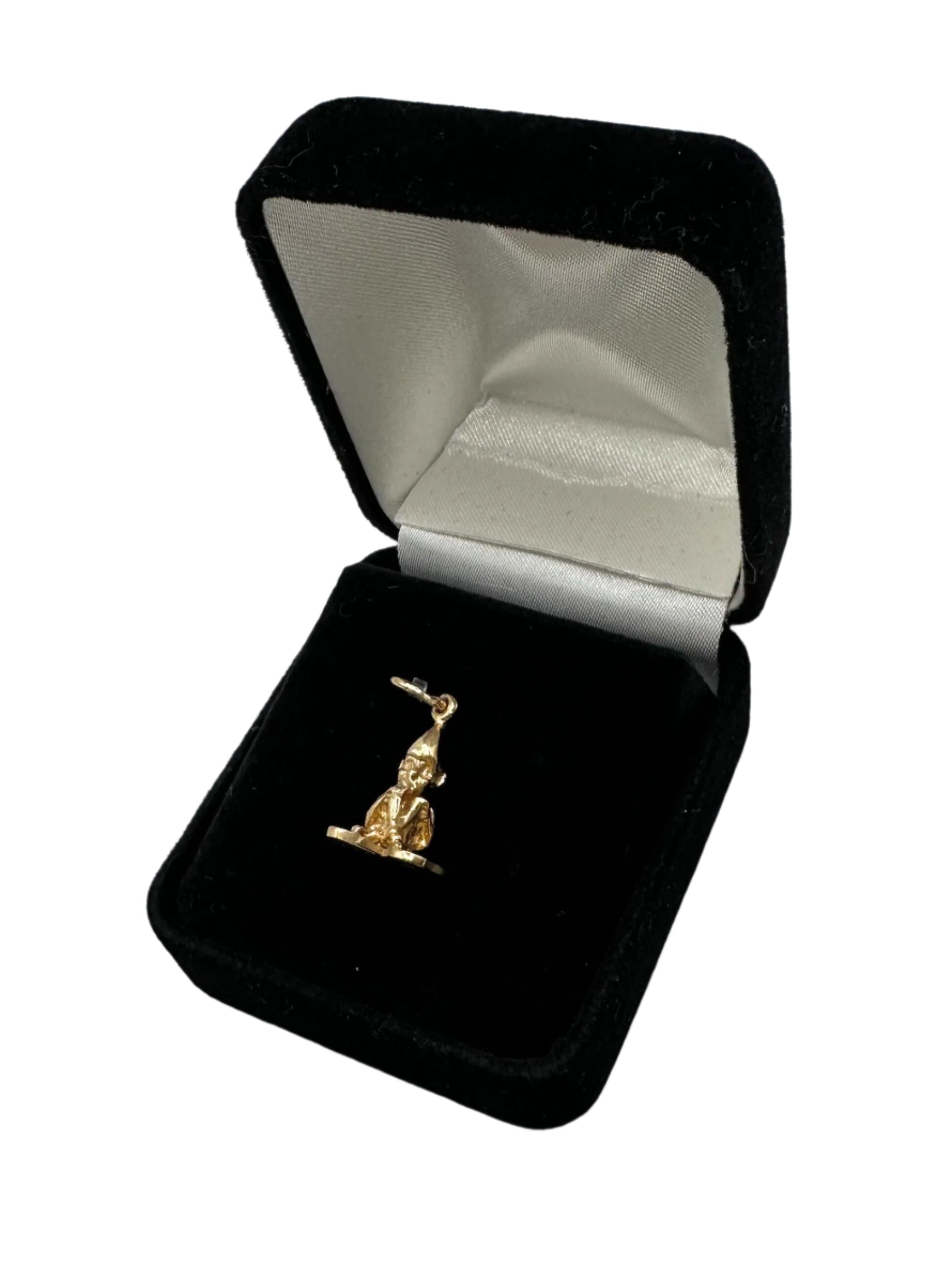 14K Yellow Gold Gnome Pendant Charm - 2.6 Grams - Perfect for Necklaces, Bracelets & Gift Giving - Handcrafted Jewelry for Women & Men