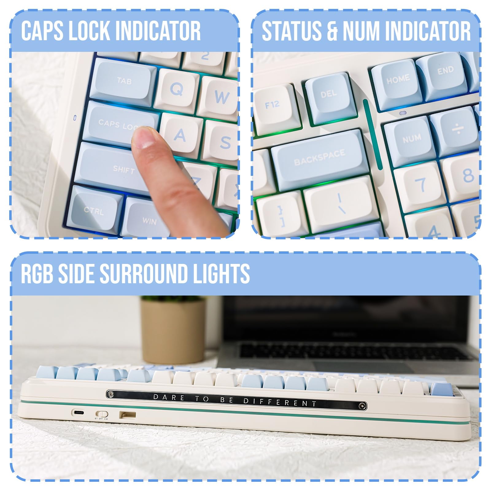 MCHOSE K99 96% Wireless Gaming Keyboard - Gasket Mount Mechanical Keyboard with BT5.0/USB-C/2.4GHz Connectivity | 6-Layer Padding, 6000mAh Battery, Hot-Swappable Switches, NKRO | Compatible with Windows/Mac/Linux | Perfect for Esports, Office Work & Home Gaming Setup