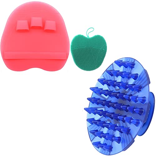 1 Pack Soft Silicone Shower Brush - Exfoliating Body Scrubber, Face Cleanser & Scalp Massager with Anti-Cellulite Massage Pad - Perfect for Spa, Bath & Skincare Routine