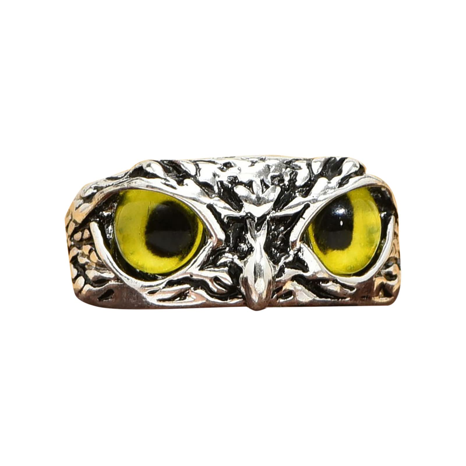 Owl Adjustable Silver Ring Set - Unisex Retro Multicolor Jewelry for Daily Wear