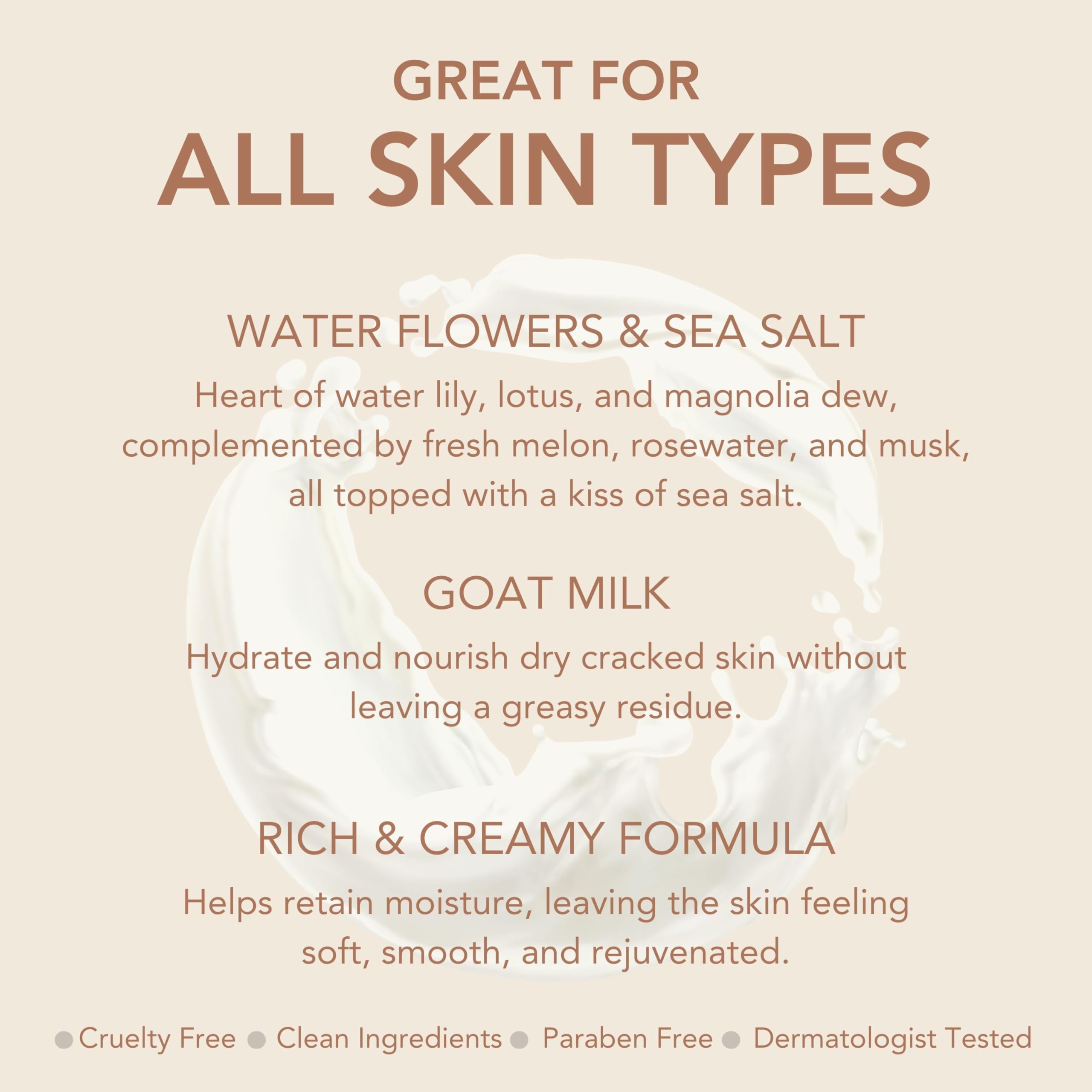 Dionis Goat Milk Hand Cream Set of 6 (1 oz Each) - Moisturizing Lotion for Dry & Sensitive Skin | Cruelty-Free, Paraben-Free | Water Flowers & Sea Salt Scent | Perfect for Office, Travel & Gift Giving
