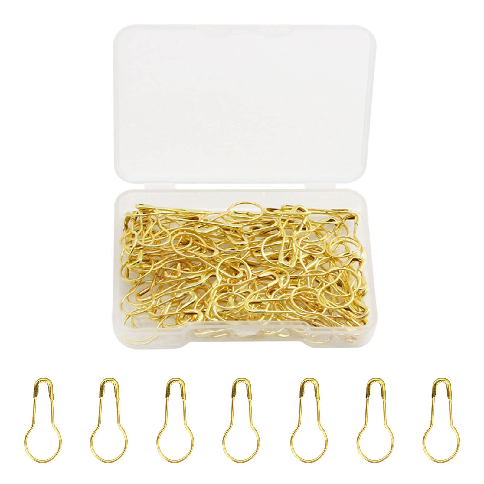 22mm Gold Safety Pins - Small Bulb Stitch Markers for Sewing, Quilting & DIY Crafts (0.87inch, 120 Pcs) | Perfect for Clothing Tags, Home Accessories & Fabric Projects