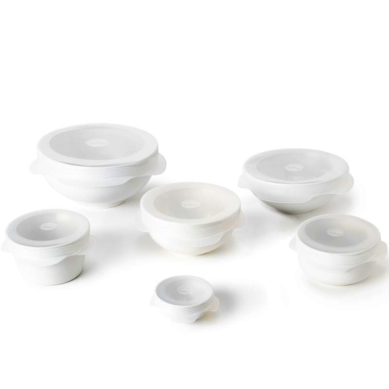 Danesco Silicone Stretch Lids - Round, Set of 6, Reusable Food Covers for Bowls, Plates & Containers - Perfect for Meal Prep, Leftovers & Refrigerator Storage