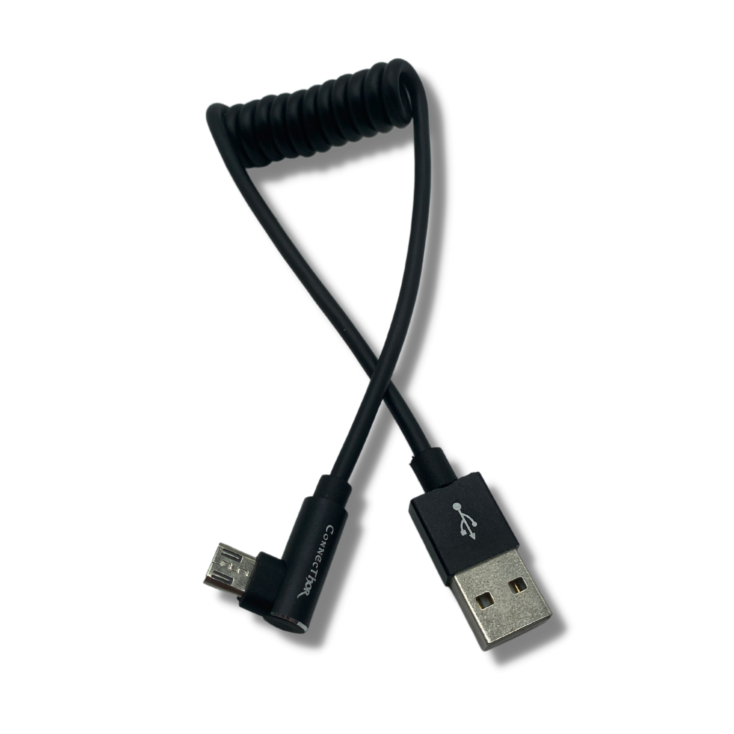 ConnecThor USB 2.0 Micro USB Coiled Charging Cable - Durable & Flexible Charger Cord for Smartphones, Tablets & Electronics | Perfect for Home, Office & Travel Use