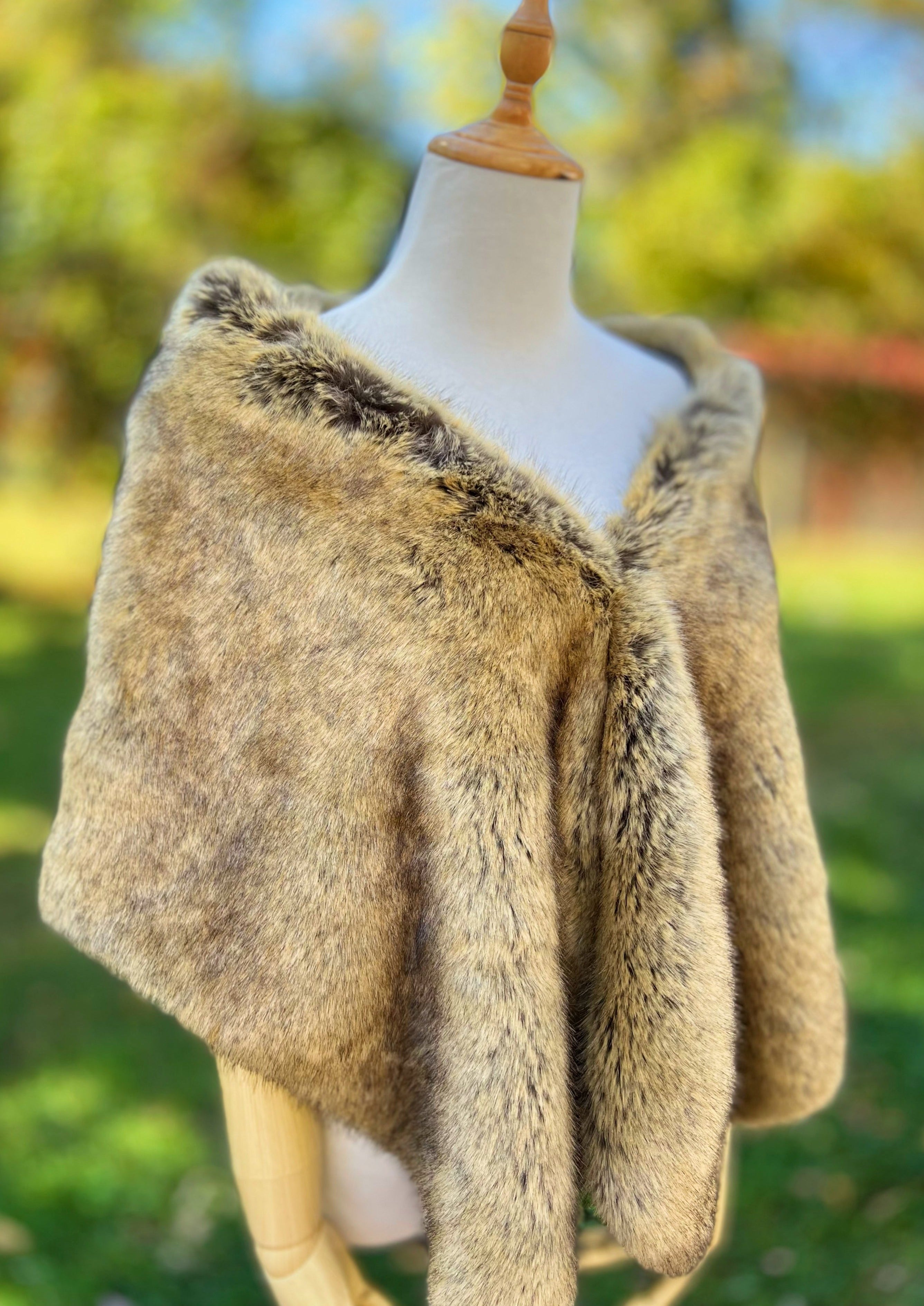 Brown Fur Shawl for Women - Butterfly Brw06 - Soft & Warm Winter Wrap - Perfect for Parties, Weddings & Cold Weather Fashion