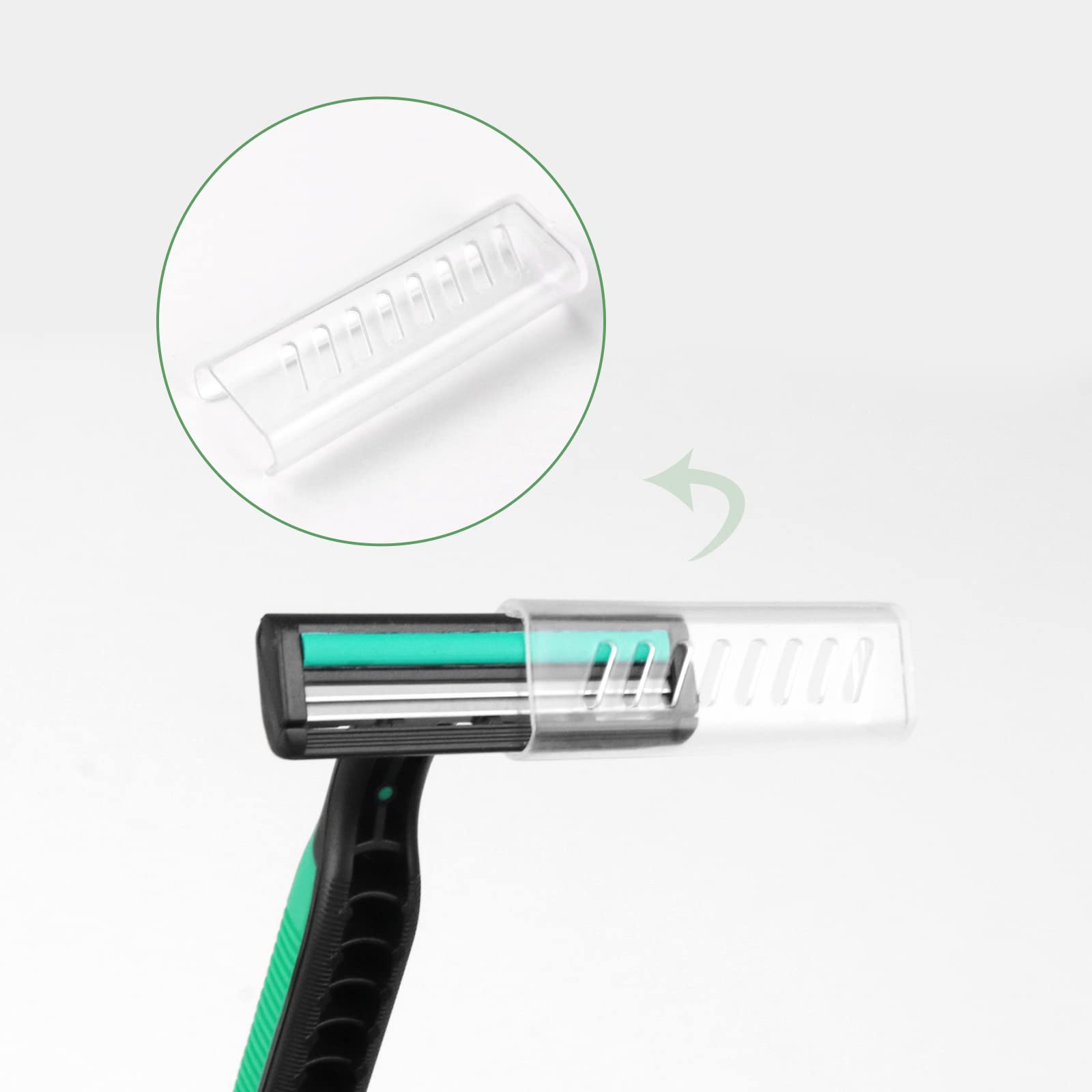 Bulk Disposable Razors with Knife Cap & Shaving Cream - 100 Individually Packed Razors for Hotels, Shelters, Nursing Homes, Charities & Churches - Perfect for Travel, Grooming Kits & Emergency Hygiene Supplies