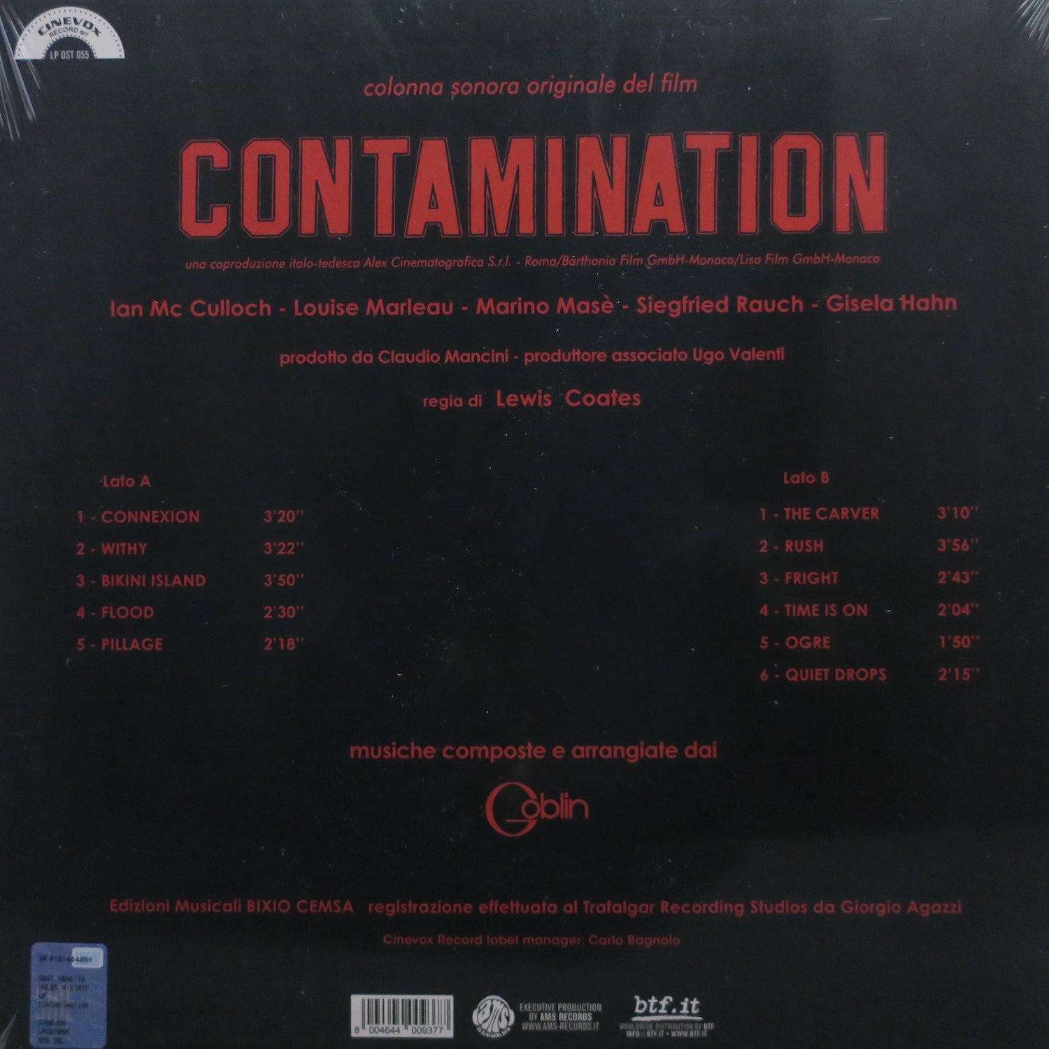 Goblin 'CONTAMINATION' Original Soundtrack (1980) - Limited Edition Purple Vinyl LP | Horror Movie Score for Collectors & Italian Giallo Film Fans