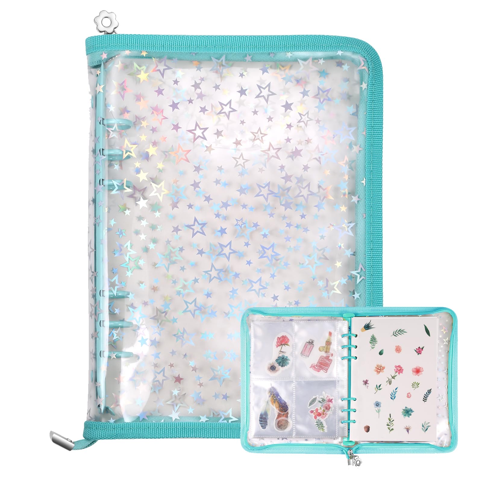 MUDOR 4 in 1 Sticker Storage Organizer - A5 Reusable Sticker Binder with Storage Sleeves & Release Paper - Perfect for Sticker Collecting, Scrapbooking & Craft Organization
