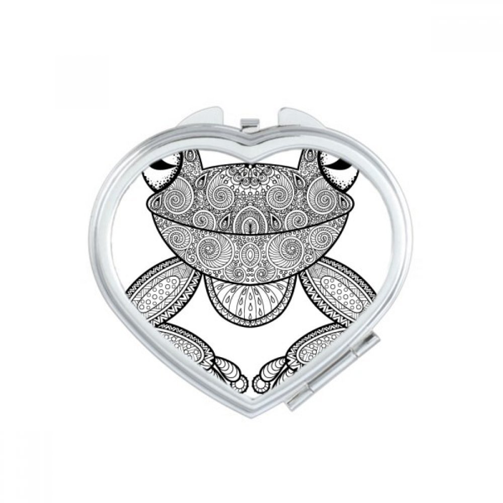 Bestchong Small Frog Green Heart Mirror - Portable Travel Makeup Mirror with Magnification, Compact Handheld Pocket Mirror for Home, Office, and On-the-Go Touchups