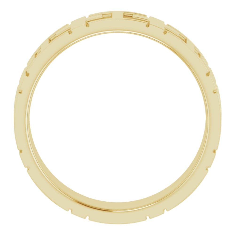 14K Yellow Gold Cross Band for Men - Comfort Fit & Polished