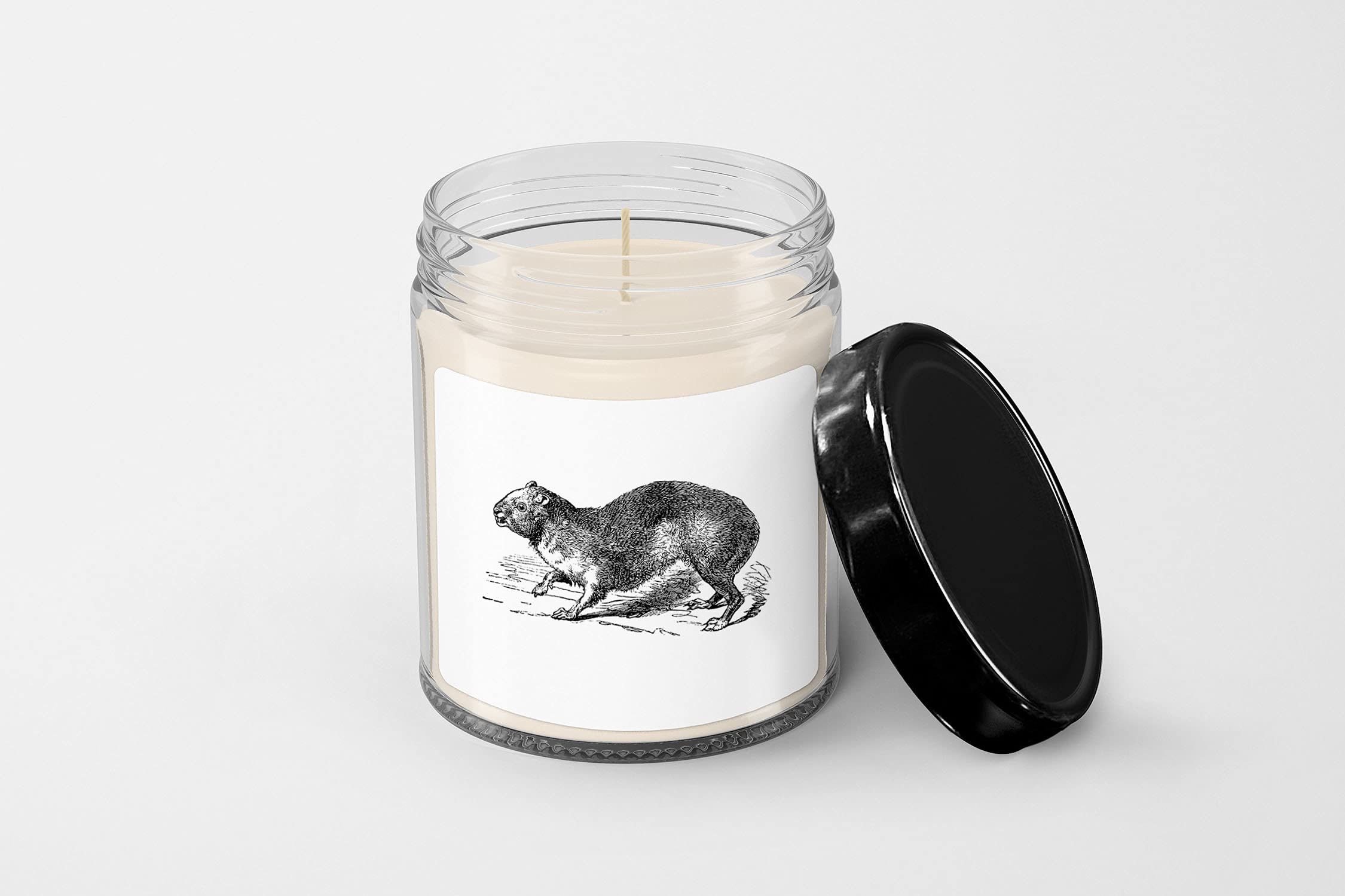 Vintage Engraved Rock Hyrax (Procavia Capensis) Soy Wax Candle - 9oz Hand-Poured Vanilla Scented Jar Candle - Home Decor, Gift Idea, Relaxation & Aromatherapy