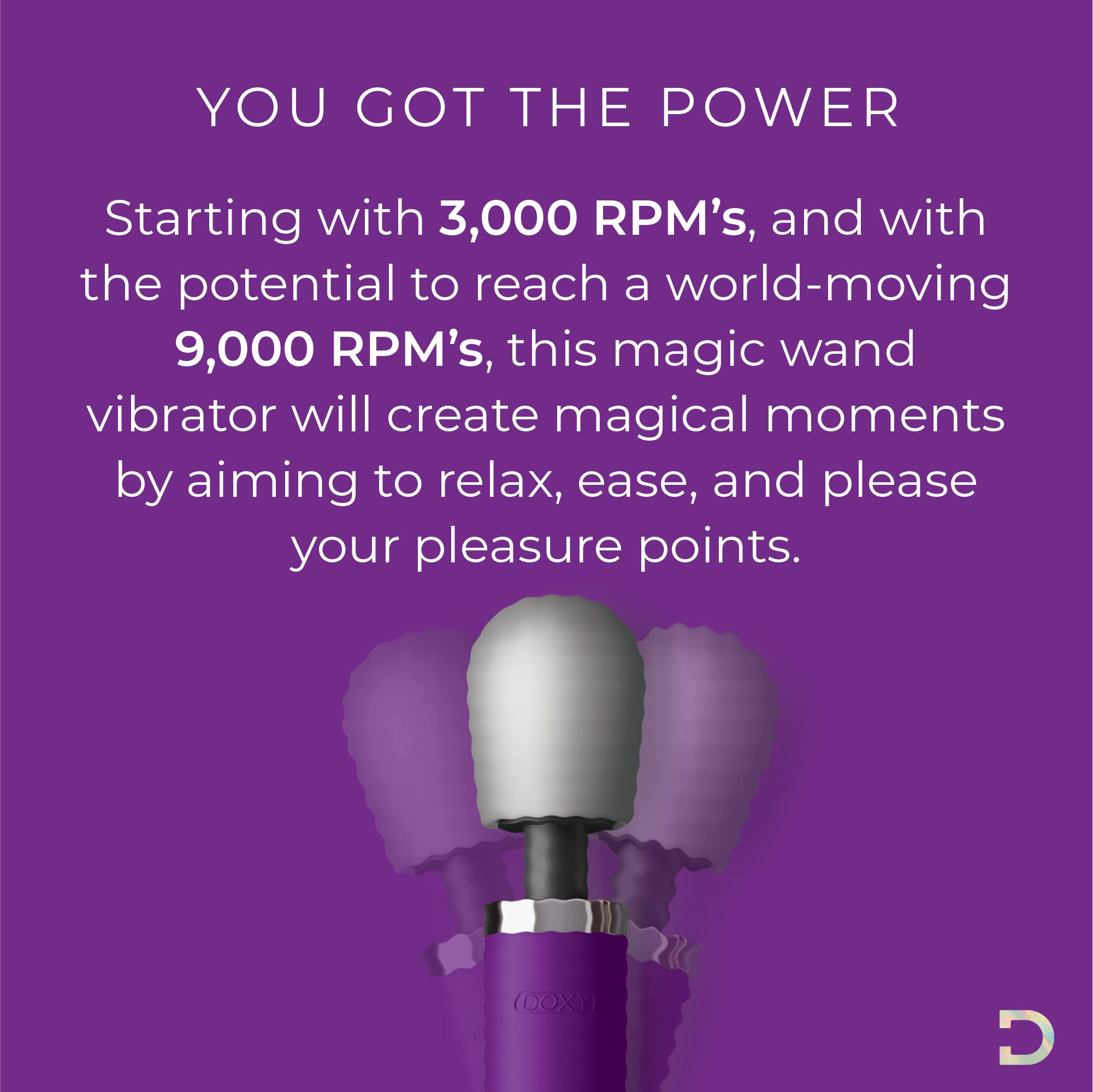 Doxy Original Wand Vibrator for Women - Powerful Rechargeable Massager with 3 Speeds, Premium Adult Sex Toy for Deep Relaxation & Intimate Pleasure - Perfect for Couples Play & Solo Sensual Exploration