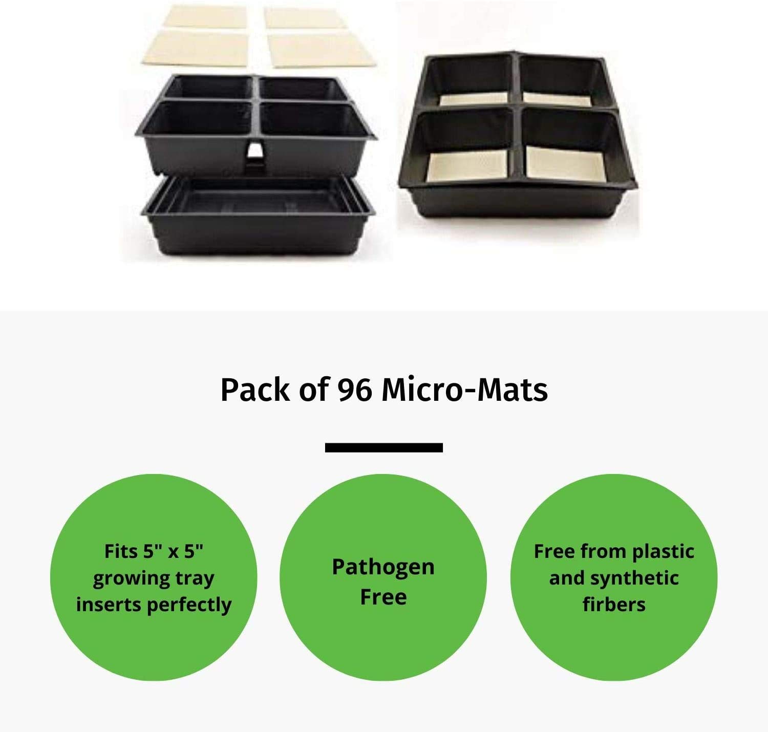 Organic Hydroponic Grow Pads for Wheatgrass & Microgreens - Handy Pantry Micro-Mat Minis 4