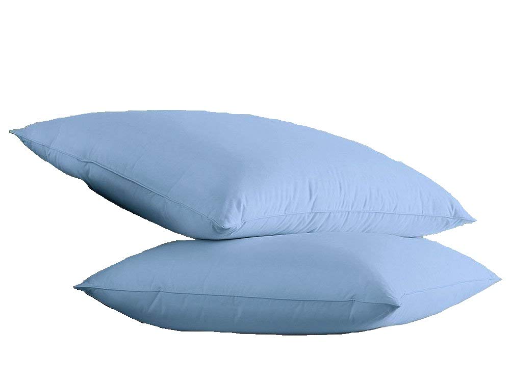 Premium 600 Thread Count Egyptian Cotton Pillowcases Set of 2 - Envelope Closure, Light Blue, Travel/Toddler Size (13