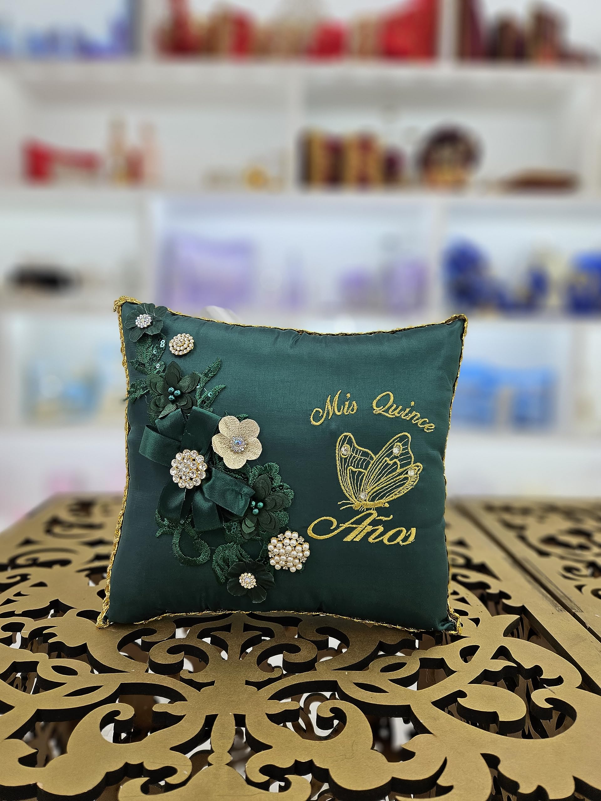 Custom Made Quinceañera Guest Book Pillow - Butterfly Theme (Mariposa) Sweet 16 Accessories Set - Perfect for Quinceañeras, Birthday Decorations & Gift Ideas (A&C Quinceañeras and More)