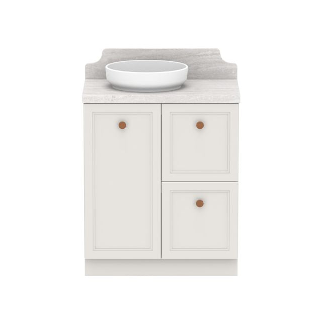 ADP Mabel Floor Standing Vanity with Premium Solid Surface Benchtop - Modern Cherry Pie Finish Bathroom Vanity for Master Bedroom & Guest Bathroom