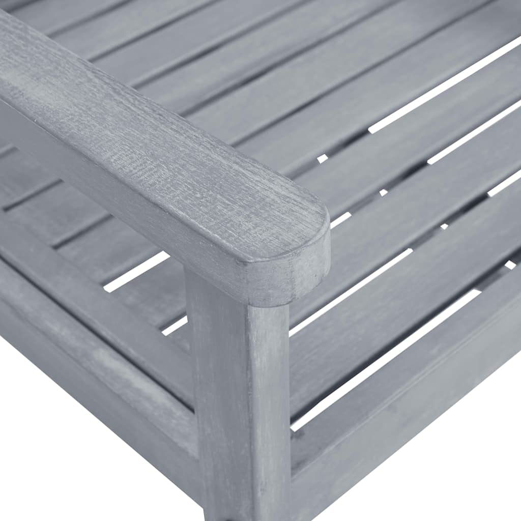 8X Solid Acacia Wood Patio Chairs with Cushions - Weather-Resistant Outdoor Dining Set for Garden, Balcony, Backyard, Terrace - Gray Lounge Seating Furniture for Home & Commercial Use