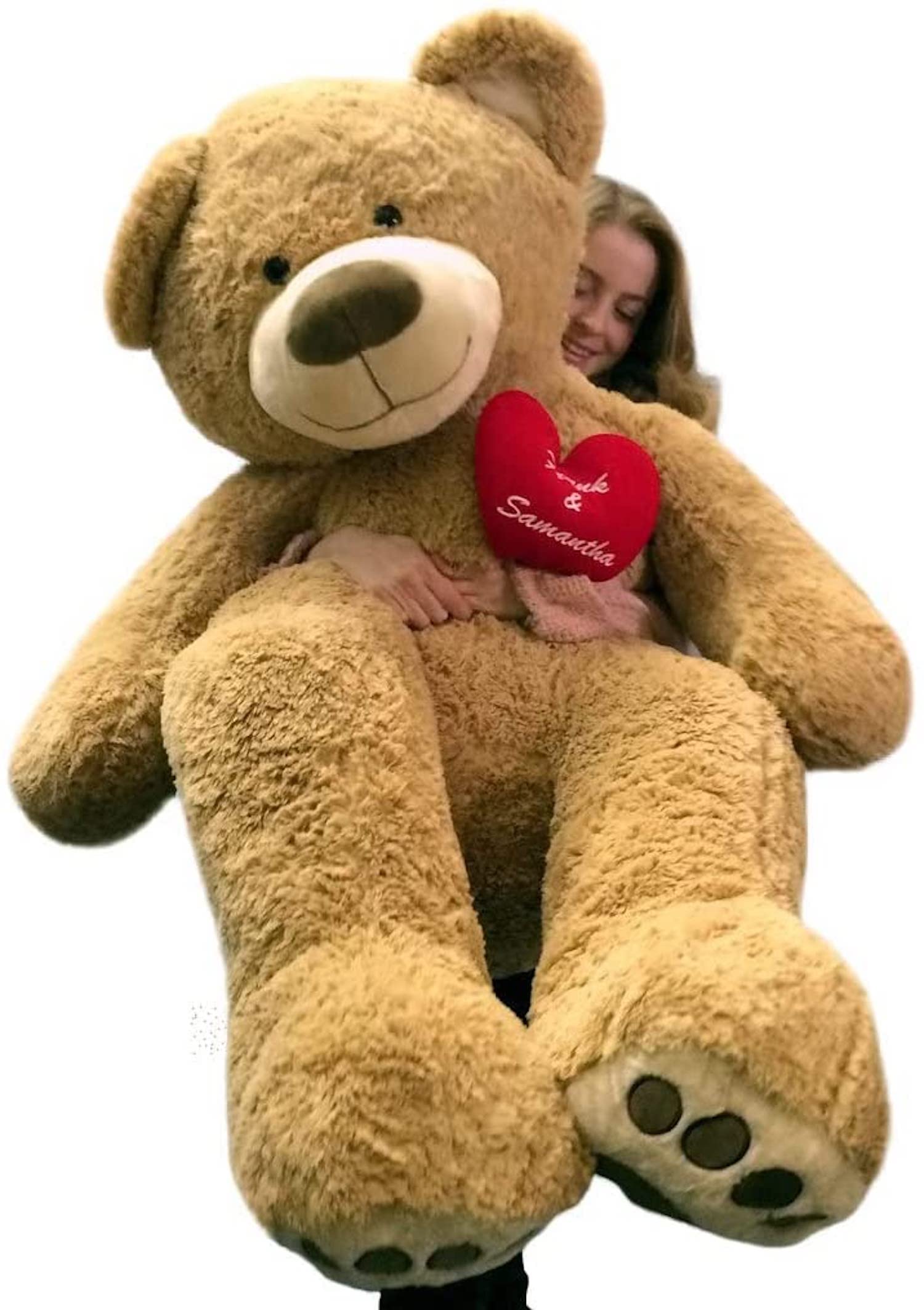 5 Feet Giant Personalized His and Hers Teddy Bear - Soft Plush Romantic Valentine's Day Gift for Couples, Anniversaries & Special Occasions | Perfect for Bedroom Decor, Proposal Surprises & Love Celebrations