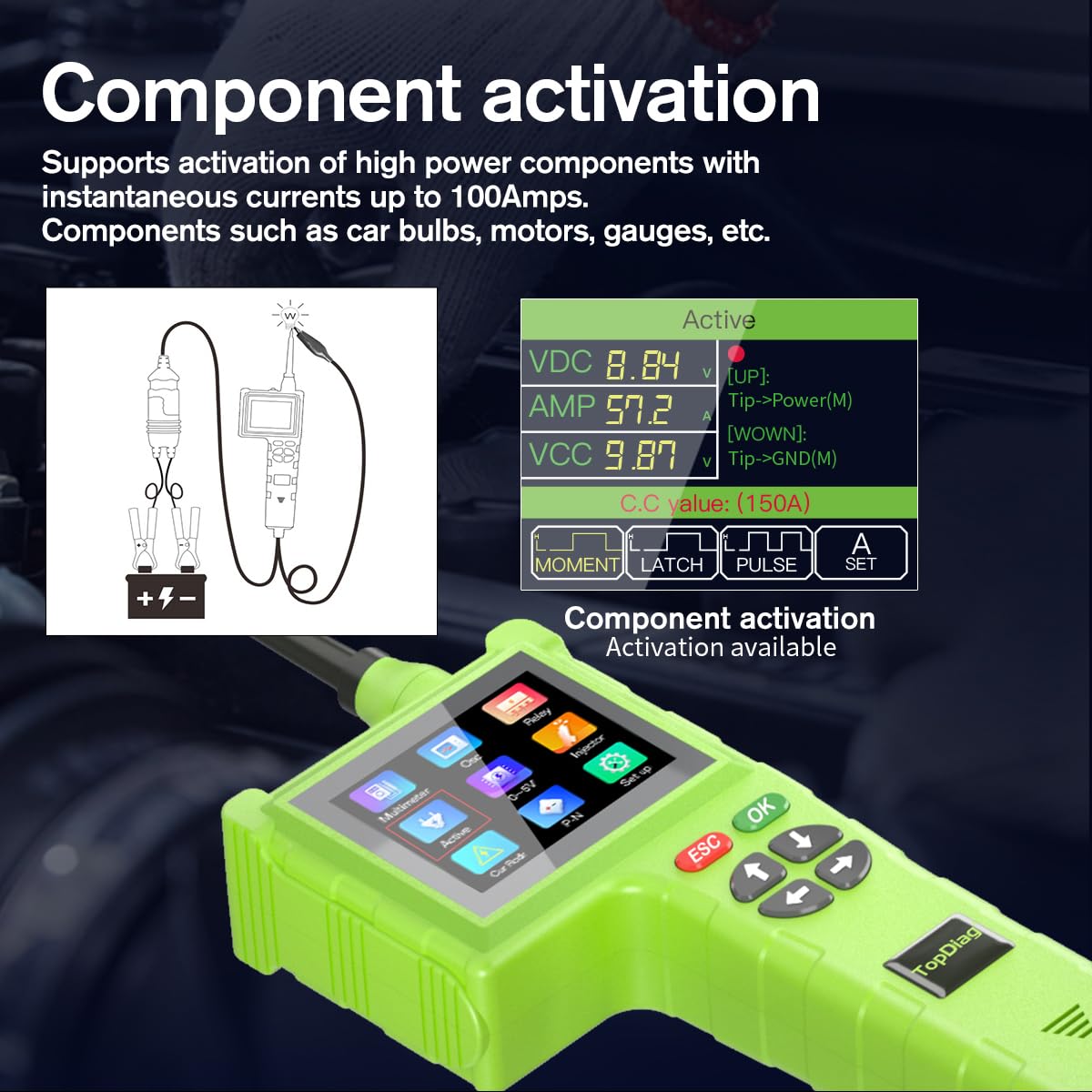 P200 Pro Power Circuit Probe Kit - 9V-48V Automotive Circuit Tester with Multimeter, Oscilloscope & Fuel Injector Tester for Car Electrical Diagnostics & Component Activation | Ideal for Mechanics & DIY Auto Repair