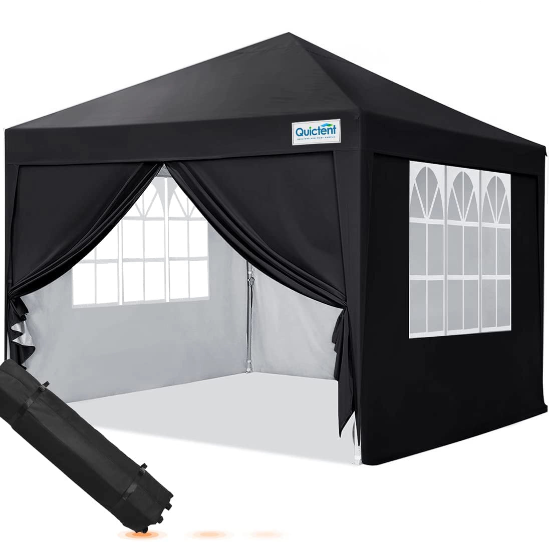 10'x10' Upgraded Pop Up Canopy Tent with Sidewalls - Waterproof Outdoor Shelter for Camping, Beach, Picnics & Backyard Parties