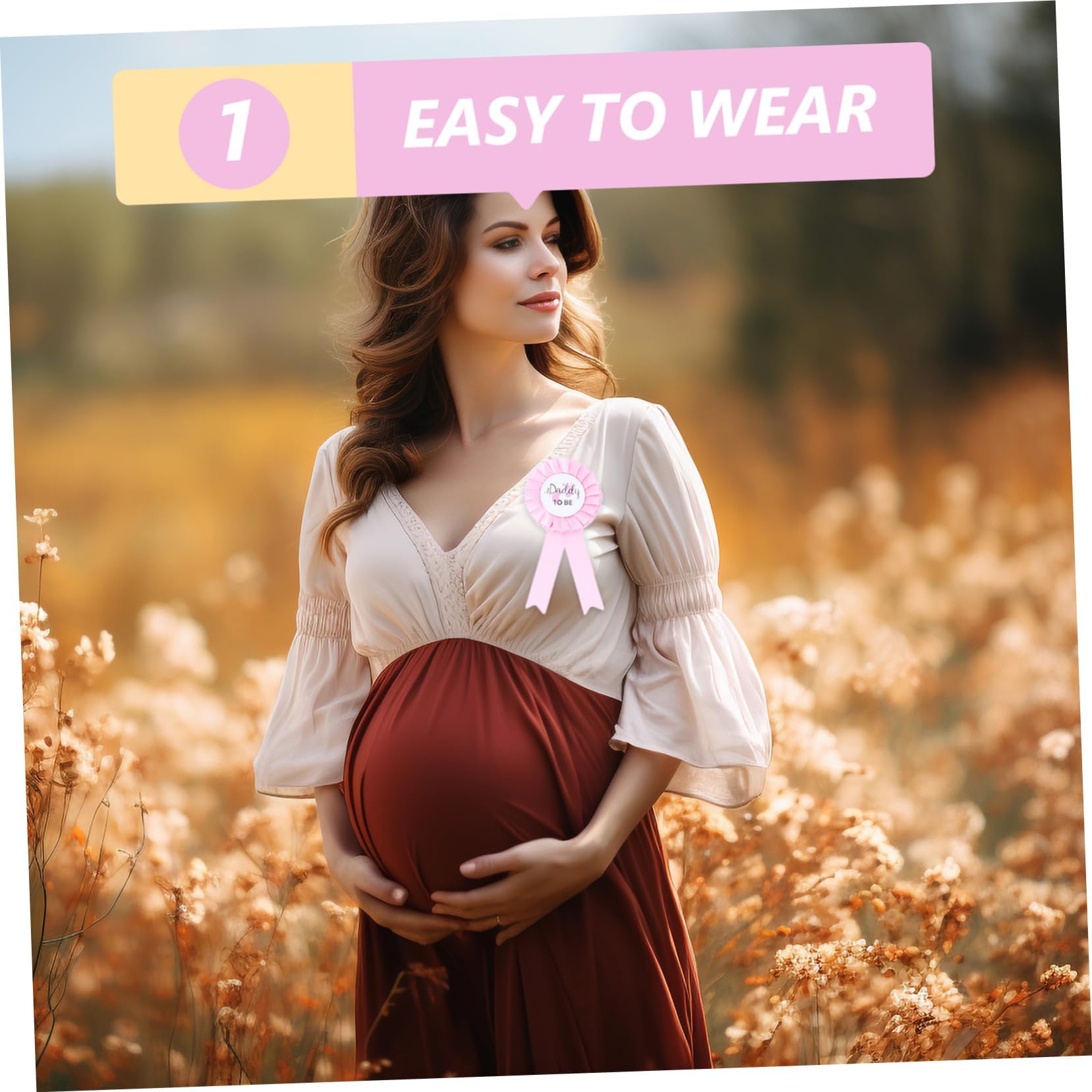 GREENADSCAPE Maternity Shoulder Sash & Badge Set - Baby Shower Accessories for Mom to Be & Dad to Be - Perfect for Gender Reveal Parties, Baby Showers & Pregnancy Announcements