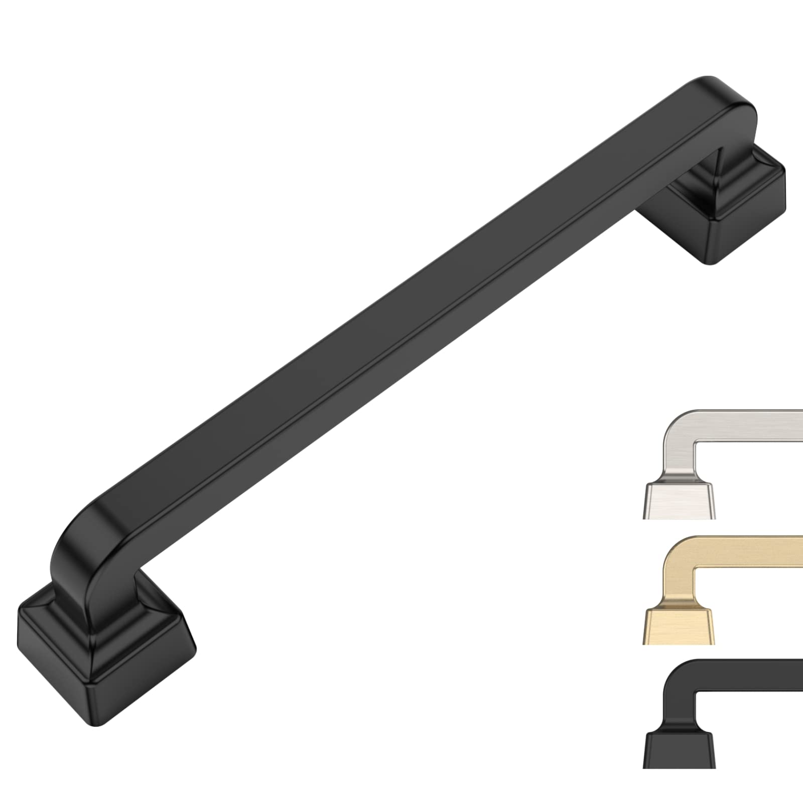 9BUILD 5 Inch Matte Black Kitchen Cabinet Handles - 10 Pack Durable Cabinet Pulls & Hardware for Modern Kitchens, Cupboards, and Furniture