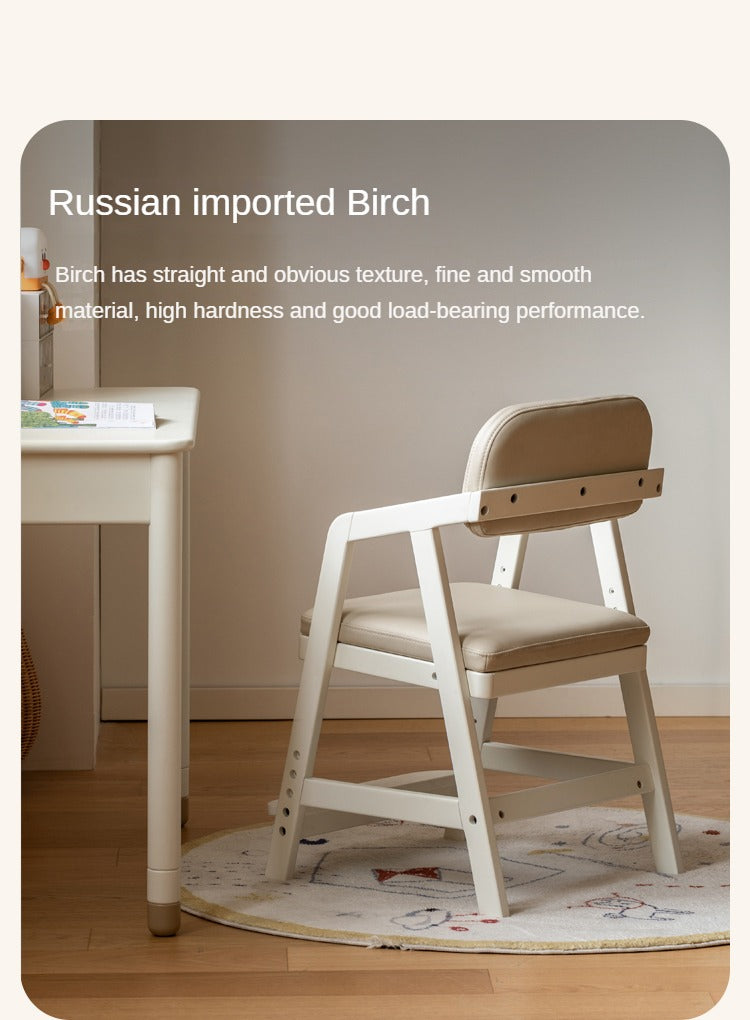 Birch Solid Wood Kids Cream Lift Chair - Comfortable & Stylish for Bedroom, Nursery, or Playroom