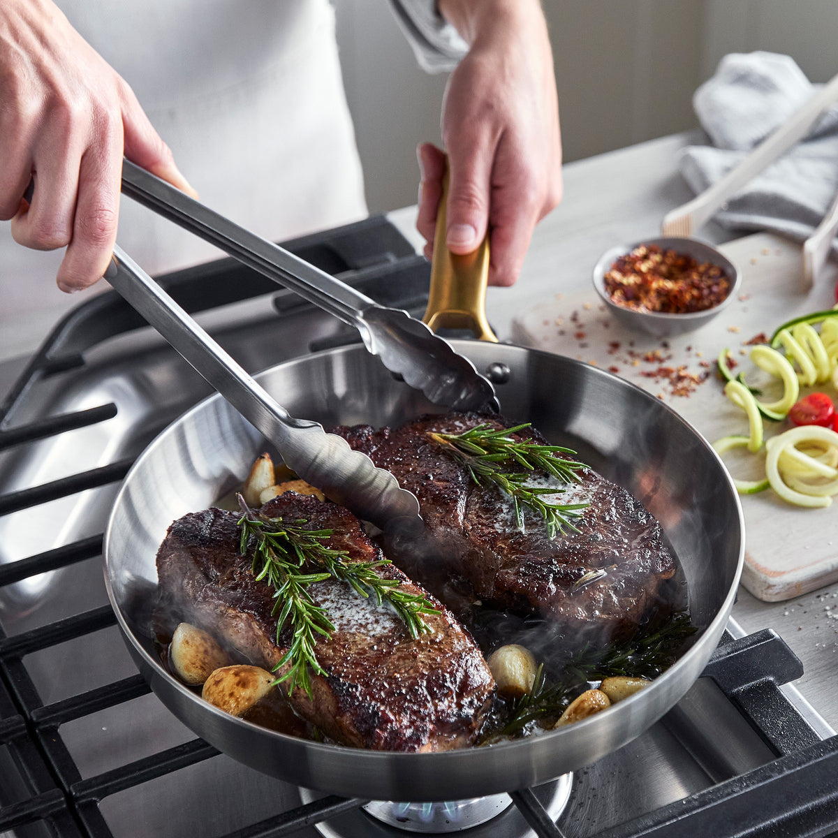 Premium 10-Piece Stainless Steel Cookware Set - Nonstick, Dishwasher Safe Pots & Pans for Professional Cooking - Perfect for Home Chefs, Restaurants & Gourmet Kitchens