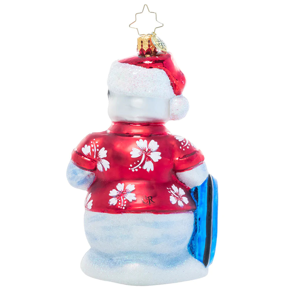 Christopher Radko Out of Office Snowman Christmas Ornament - Handcrafted Holiday Decor for Tree, Gift & Office Decorating