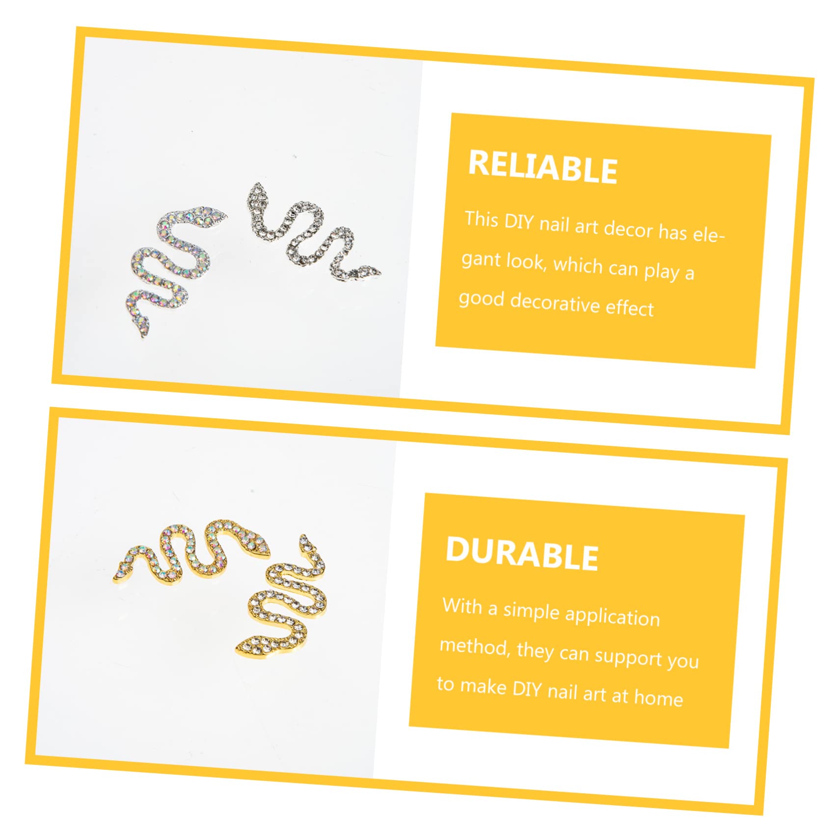 FOMIYES 6pcs DIY 3D Snake Nail Rhinestones Charms - Nail Art Gems for Natural Nails Decoration | Perfect for Manicure, Nail Salon, Party & Wedding Nail Designs