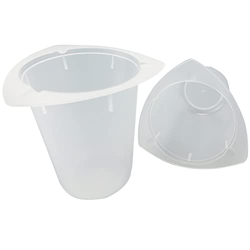 ADAMAS-BETA 100Pcs 800ml Polypropylene Urine Specimen Cups - Translucent Triangular Medical Collection Containers Without Closure - Ideal for Hospitals, Clinics & Home Health Testing
