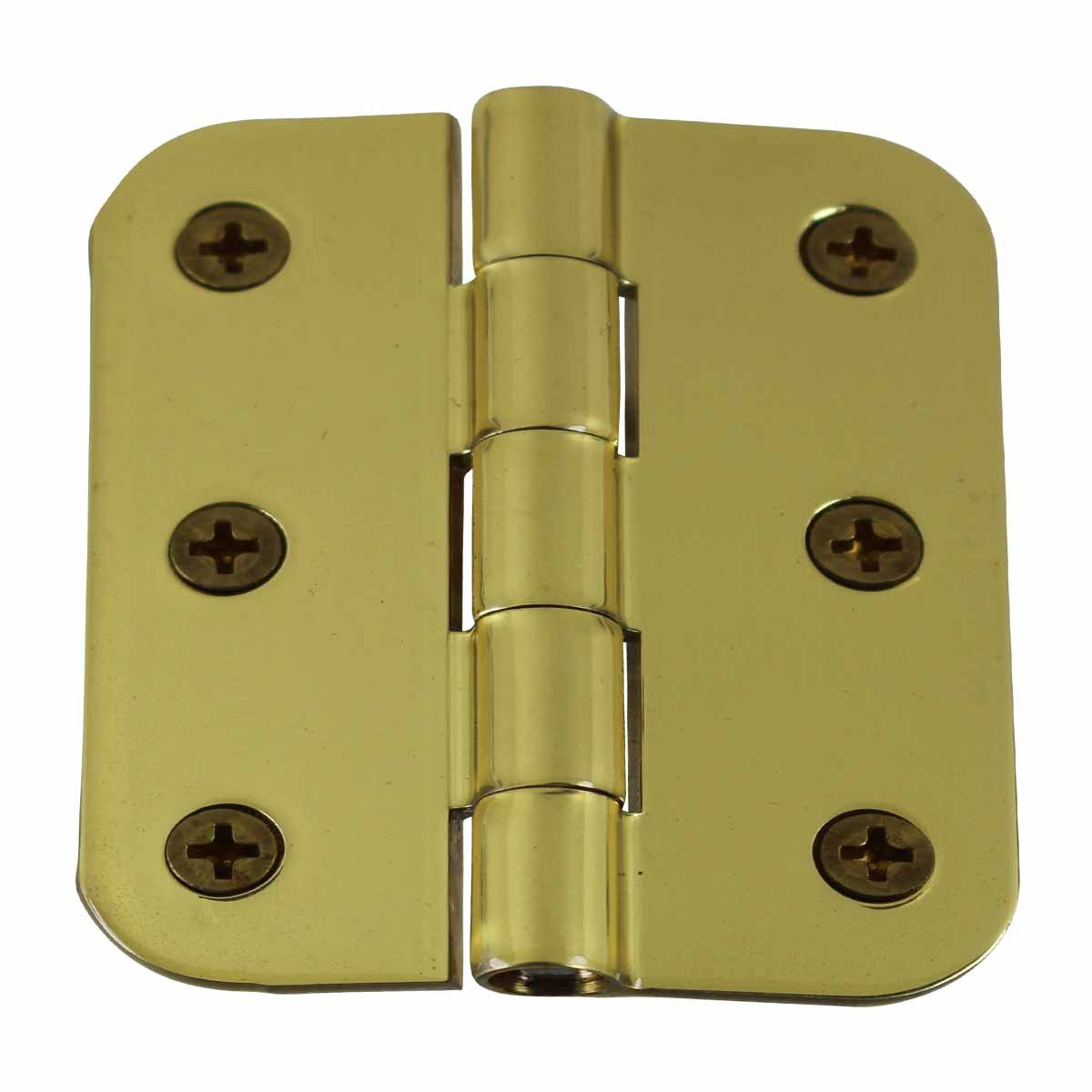 Bright Brass Cabinet Door Hinge 2 Inch - Small Kitchen Cabinet Hinges with Removable Stainless Steel Pins - Perfect for Cabinet Renovation, DIY Projects, and Home Improvement (Set of 2)